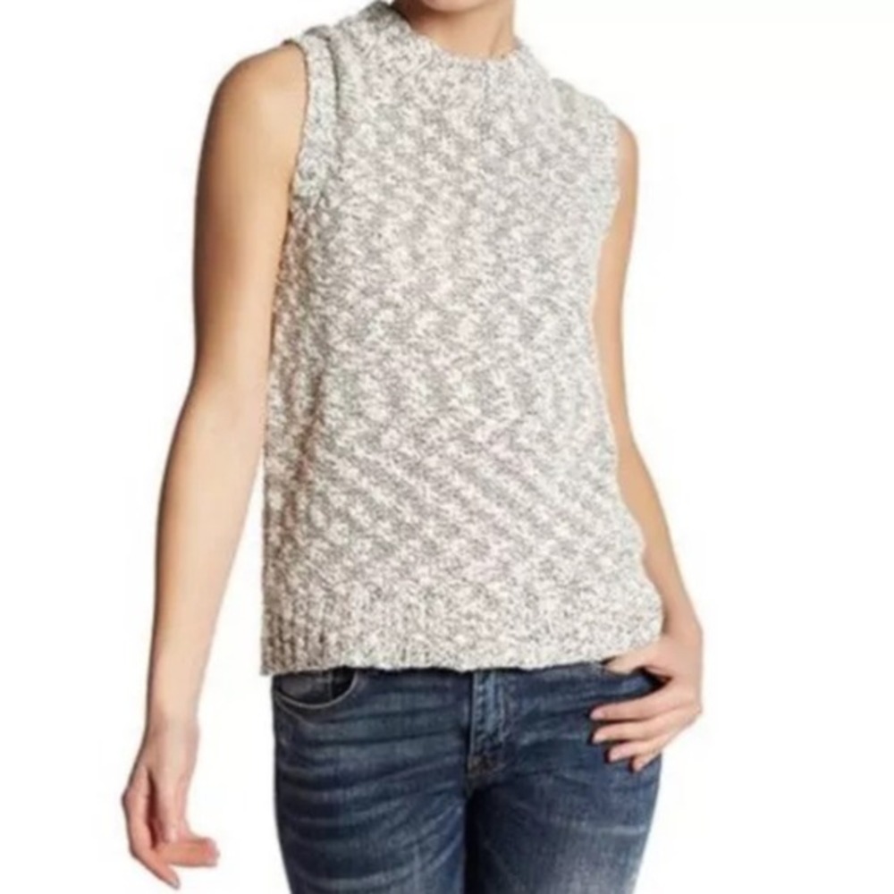 NAADAM Sweater Vest‎ Women M Popcorn Knit Cotton Blend Sleeveless